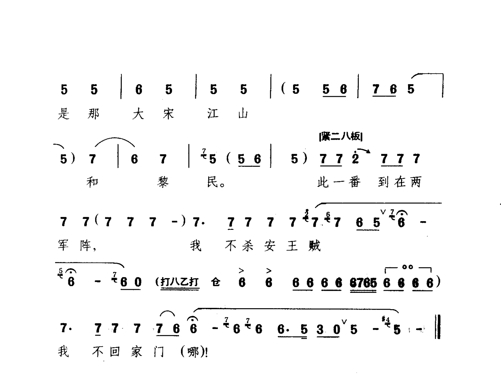 豫剧《穆桂英挂帅》选段：辕门外三声炮如同雷震（马金凤）曲谱简谱在线查看下载